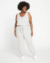 Superfine French Terry Jumpsuit - Heather Grey Image Thumbnmail #2