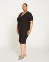 Teresa Liquid Jersey V-Neck Dress - Black Image Thumbnmail #6