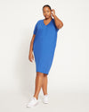 Teresa Liquid Jersey V-Neck Dress - Royal Blue Image Thumbnmail #1