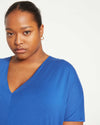 Teresa Liquid Jersey V-Neck Dress - Royal Blue Image Thumbnmail #3