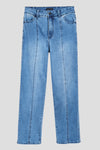 Whitney Super High Rise Seam Tapered Leg Jeans - Distressed Light Blue Image Thumbnmail #3