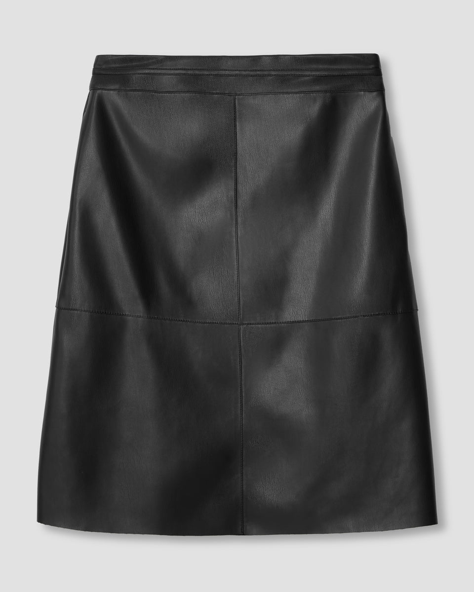 Sillaro Vegan Leather Pencil Skirt - Black