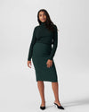Lynn Luxe Twill Pencil Skirt - Forest Green Image Thumbnmail #1
