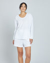 Light N Fluffy Waffle Knit Scoop Top - White Image Thumbnmail #3